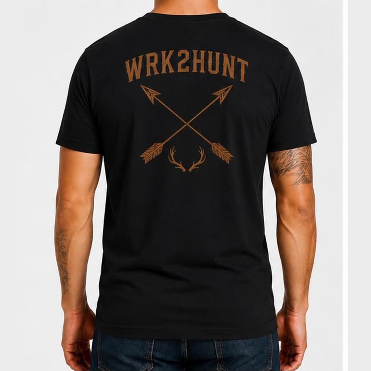 WRK2HUNT Signature Tee in Black — back